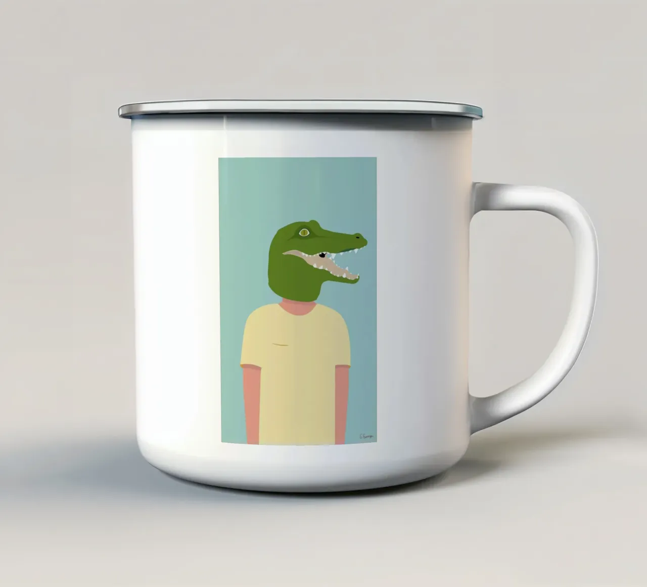 En Smuk Dag Som Krokodille tazza in smalto da Swen Swensøn