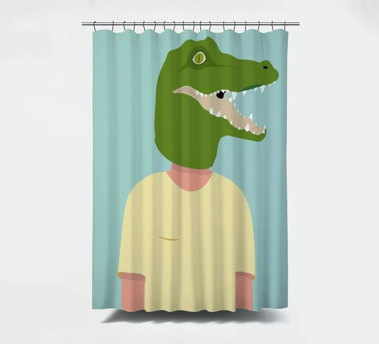 En Smuk Dag Som Krokodille shower curtain by Swen Swensøn