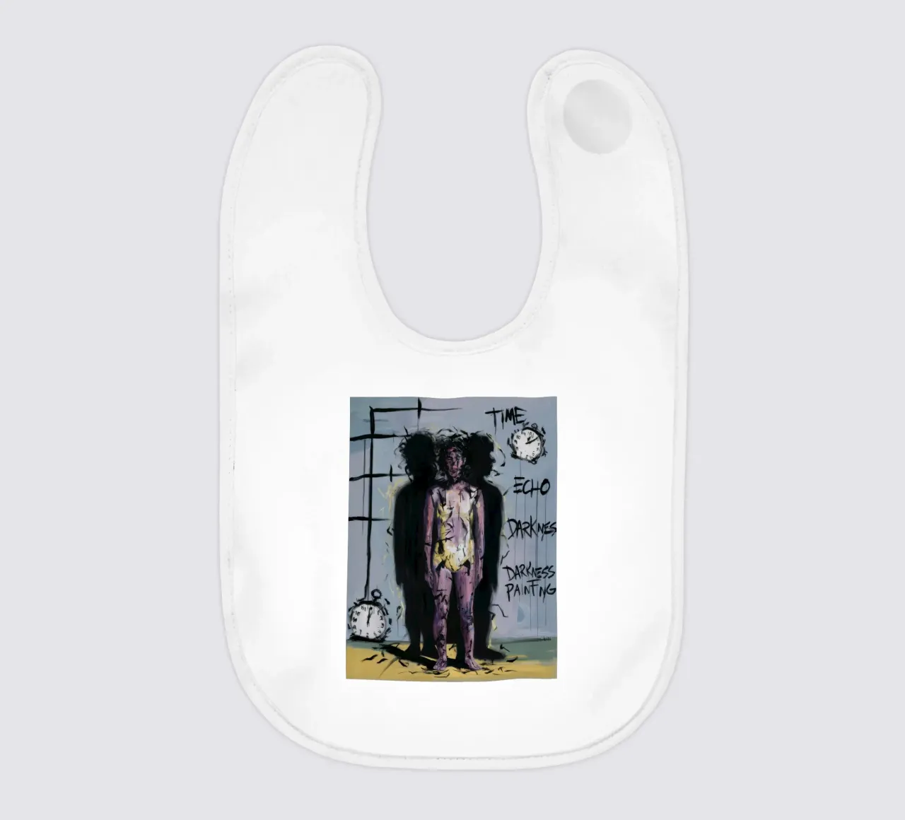 Time Echo Darkness baby bib by Muse Fragments