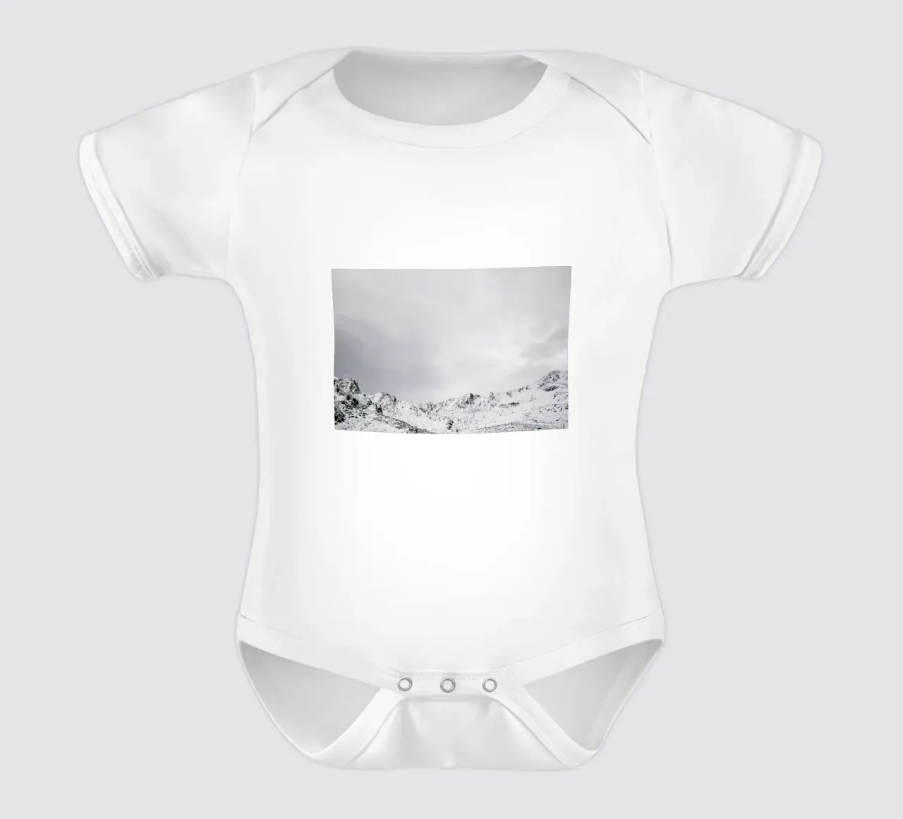 Snowy Mountains body neonato maniche corte da METROPOLIS