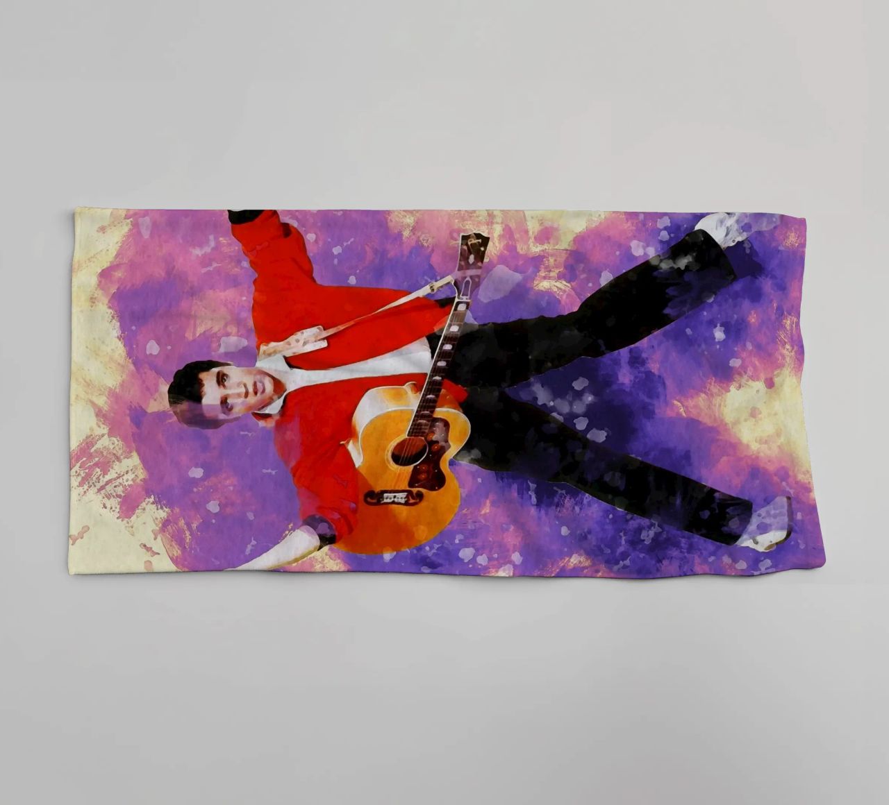 Smudge of Portrait The Wonder of Elvis Presley towel by Gunawan Rb