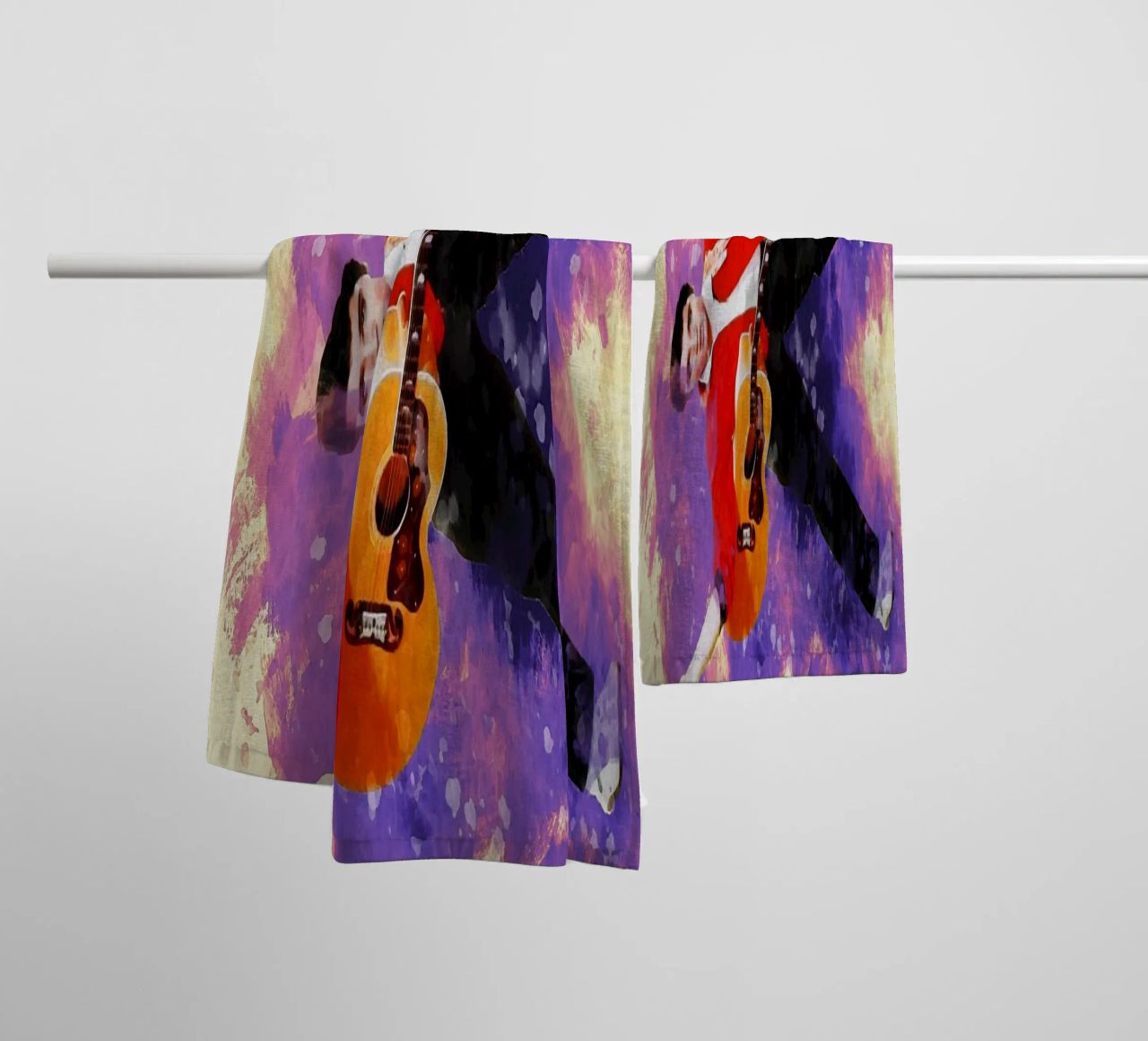 Smudge of Portrait The Wonder of Elvis Presley towel by Gunawan Rb