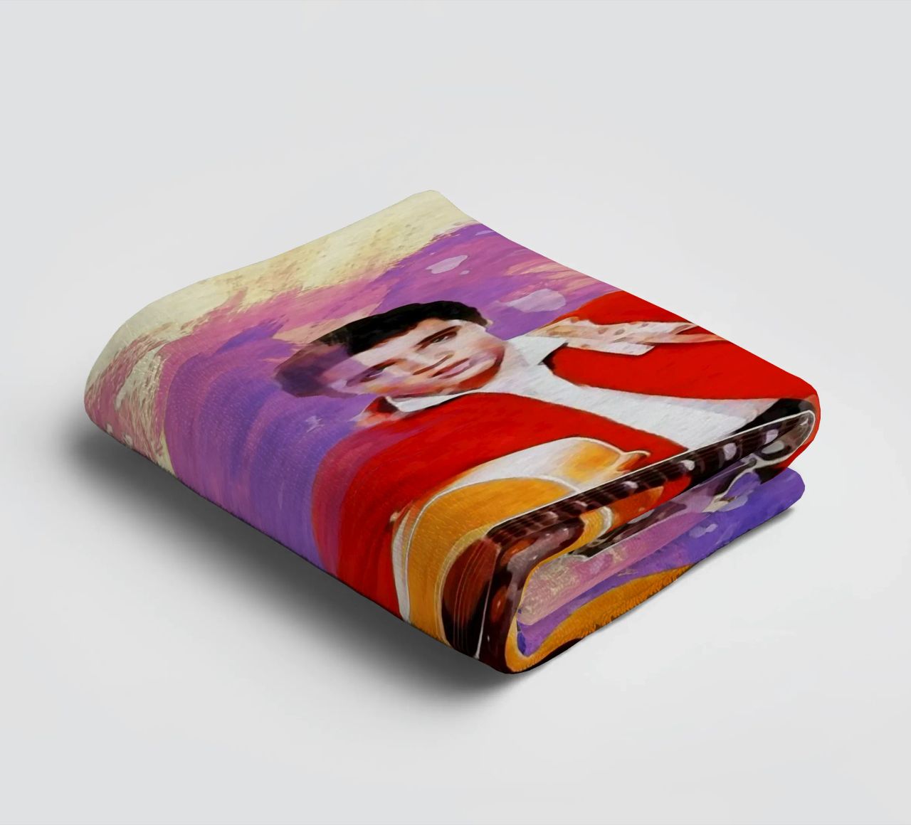 Smudge of Portrait The Wonder of Elvis Presley towel by Gunawan Rb