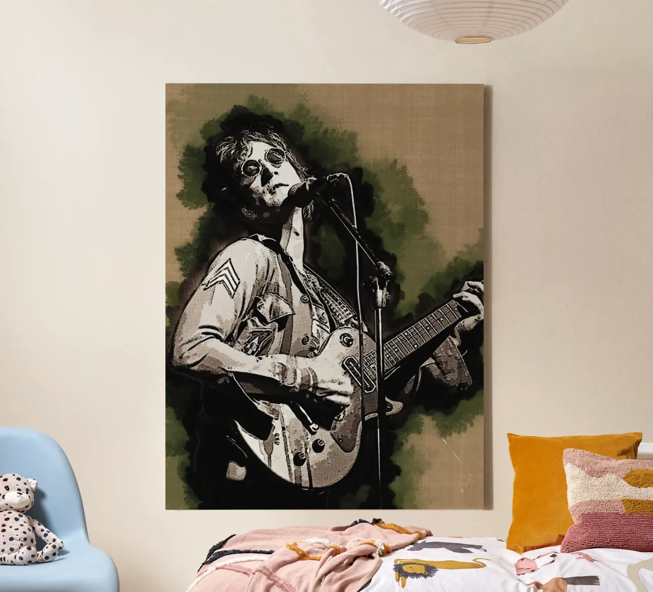 Manchar a John Lennon lienzo con Marco flotante de Gunawan Rb