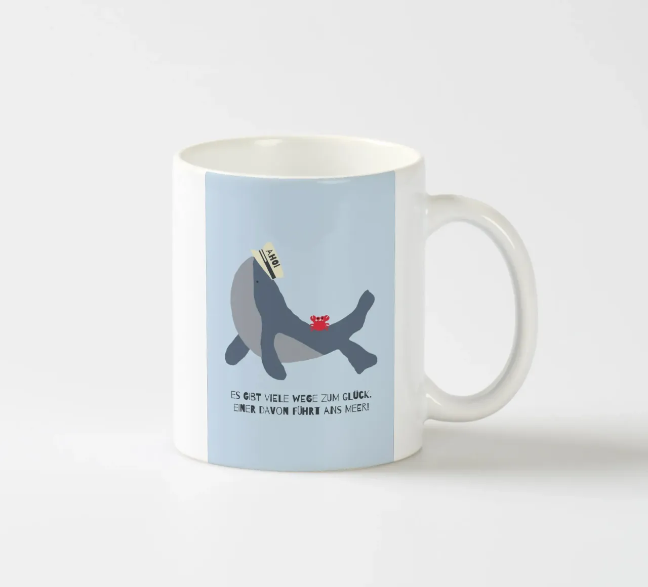 Wege zum Glück (Meer) - Wal tazza in ceramica da maramirage