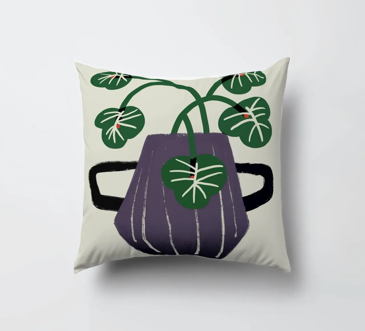 Verde con accenti rossi cuscino da Little Dean