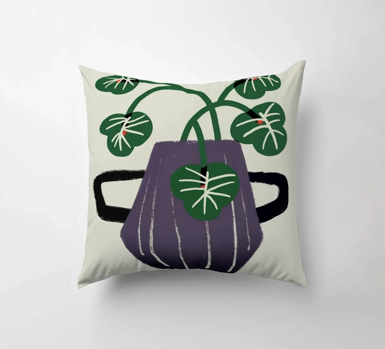 Verde con accenti rossi cuscino da Little Dean