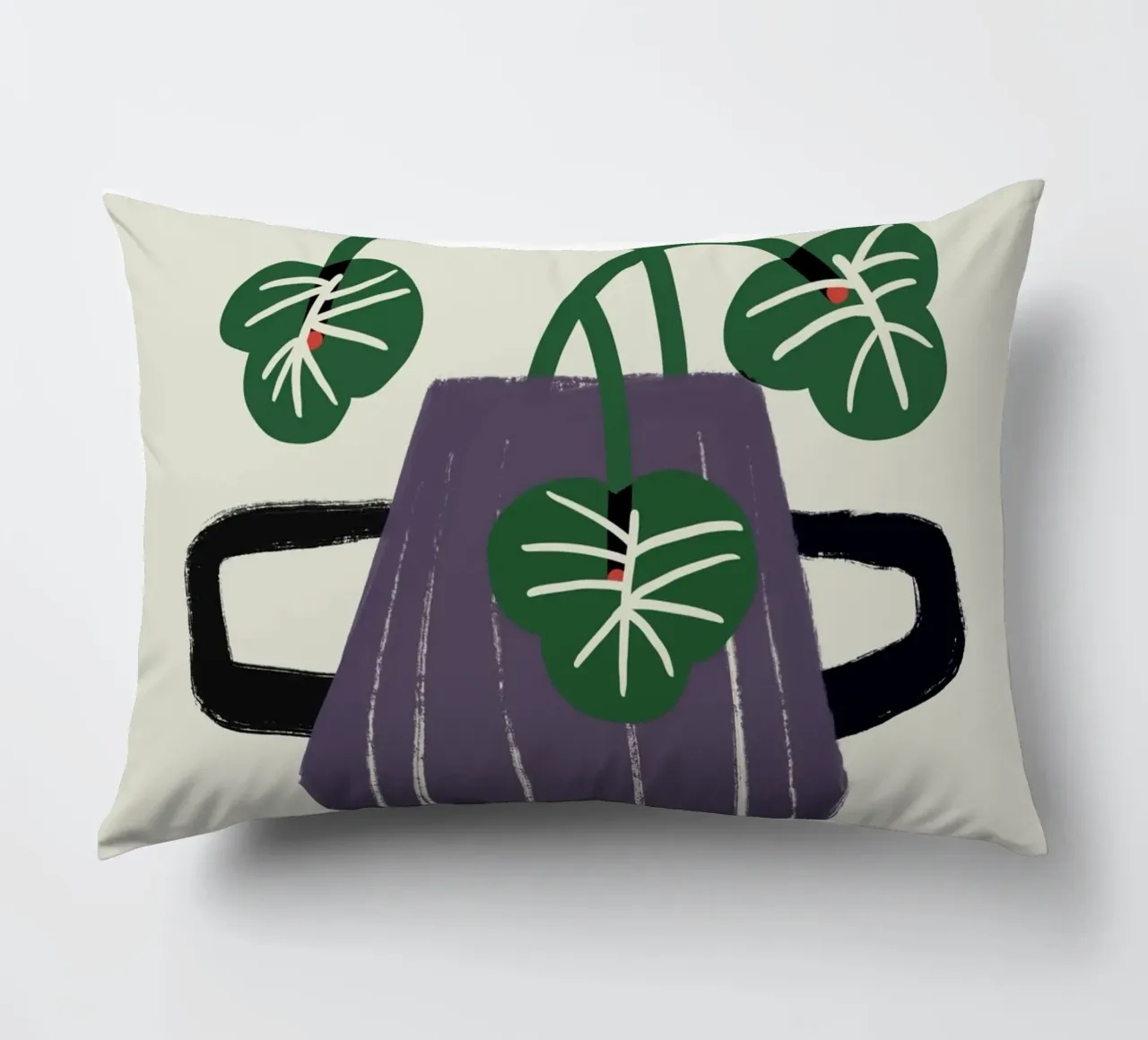 Verde con accenti rossi cuscino da Little Dean