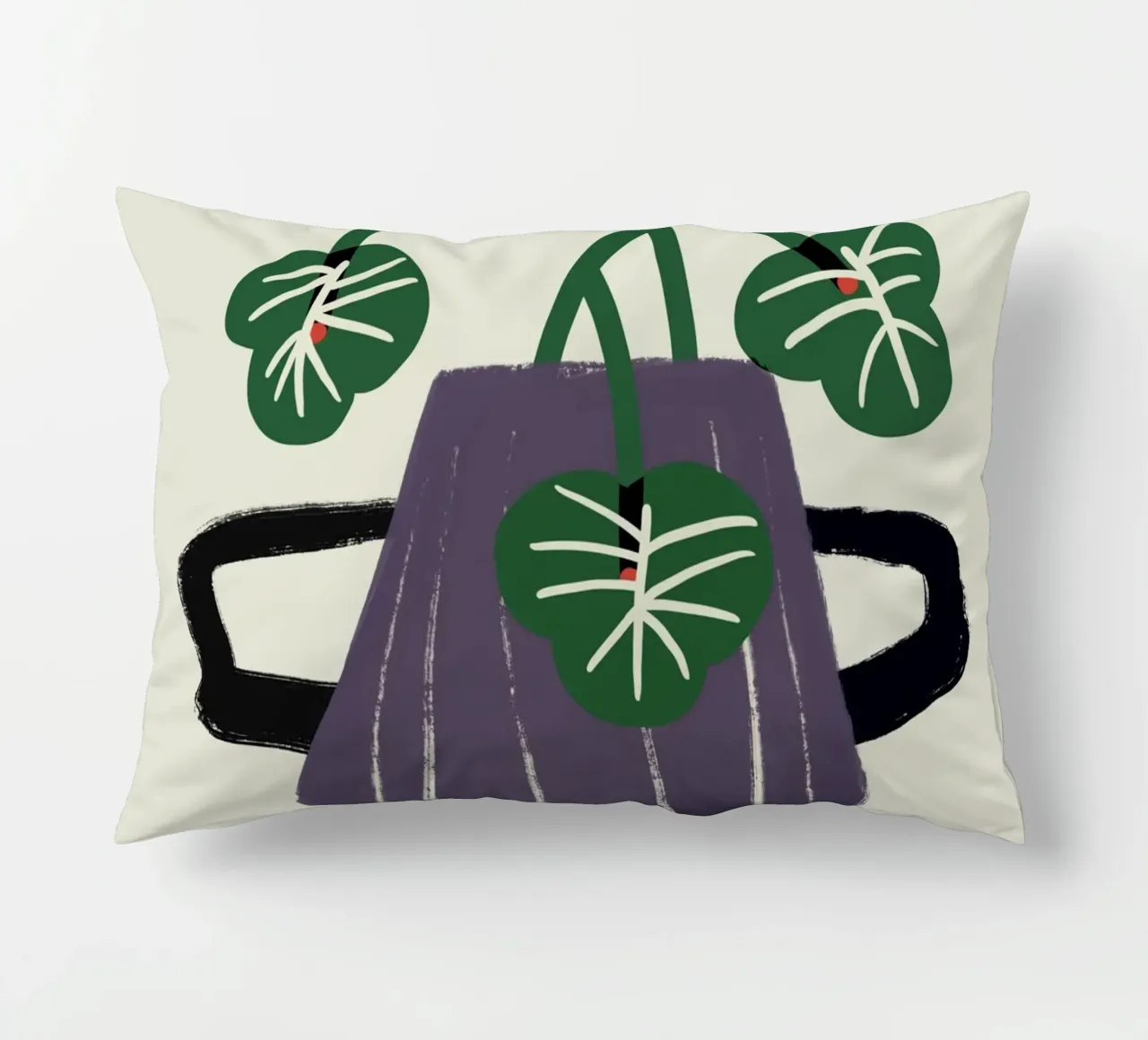 Verde con accenti rossi cuscino da Little Dean