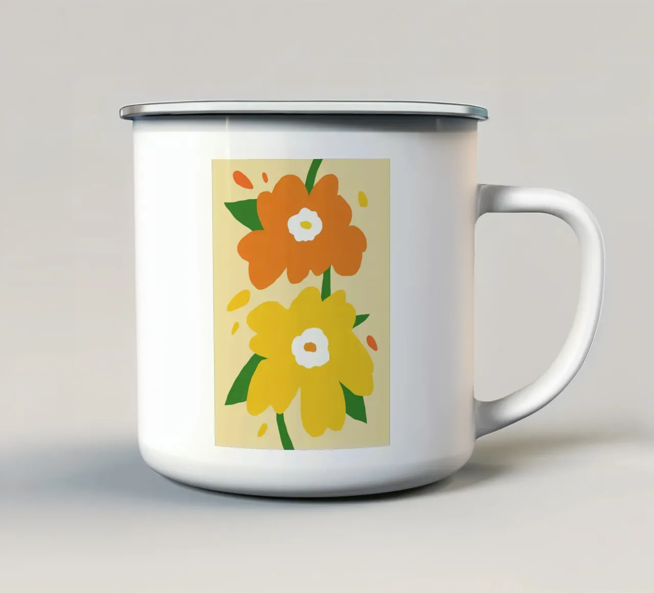 Fiori vivaci e allegri tazza in smalto da Little Dean