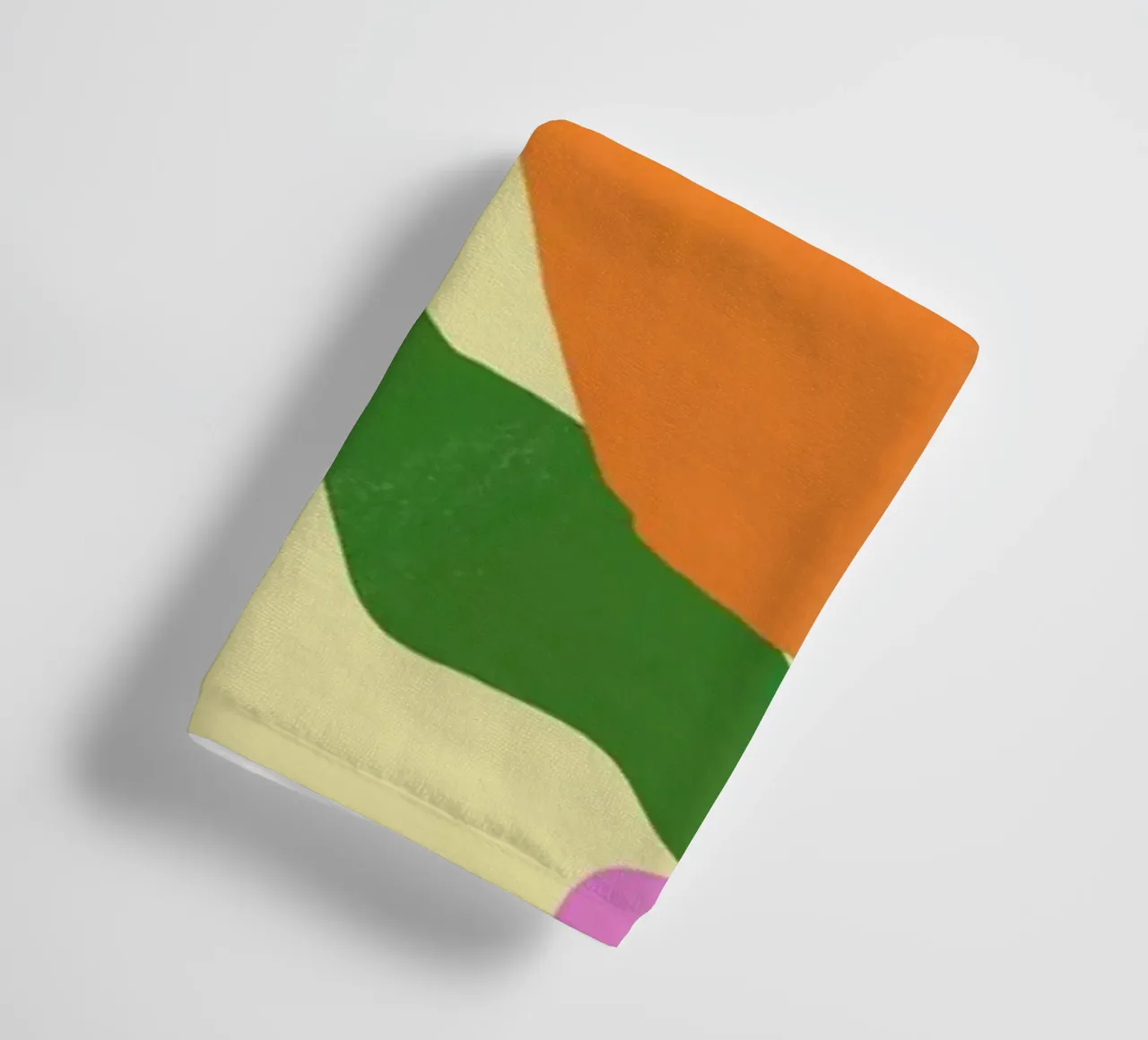 Playful pink in yellow background towel by Little Dean
