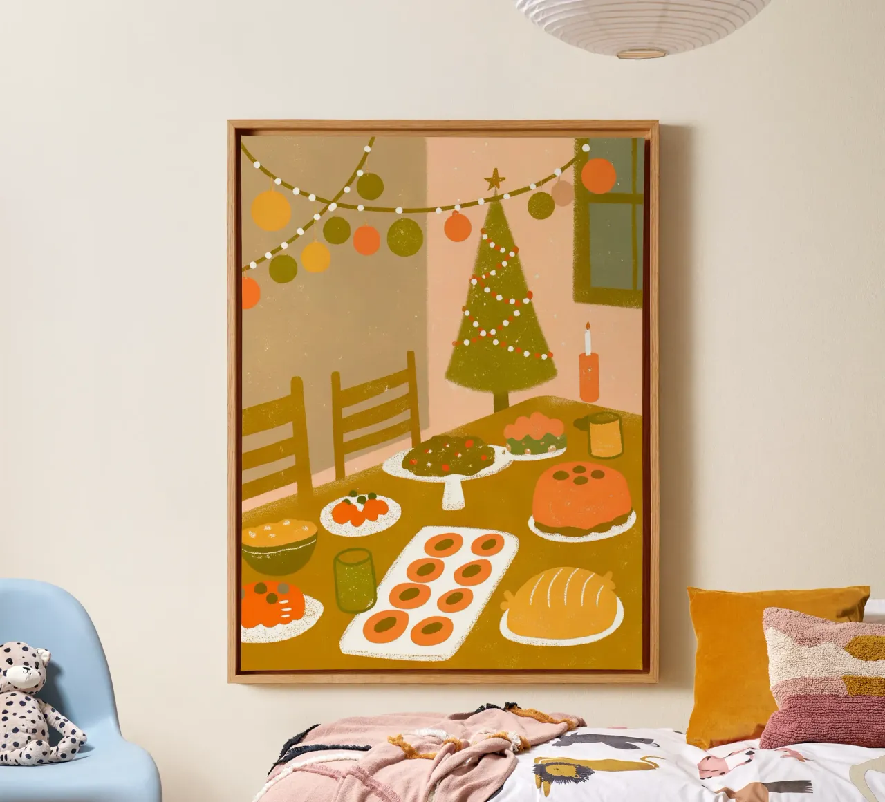 Buon Natale Retro Pop tela con Cornice a cassetta da THE LATEST SHOP