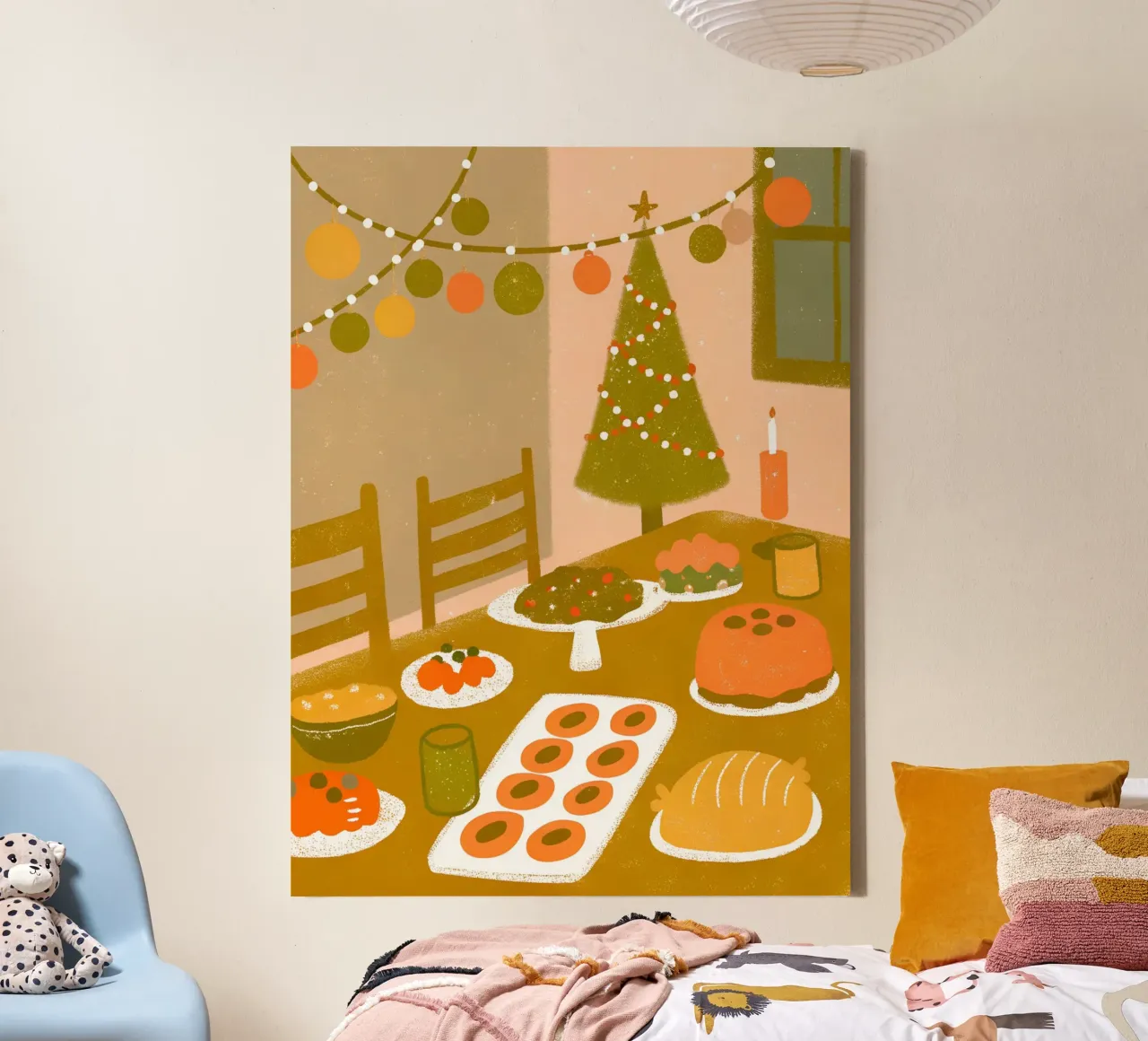 Buon Natale Retro Pop tela con Cornice a cassetta da THE LATEST SHOP
