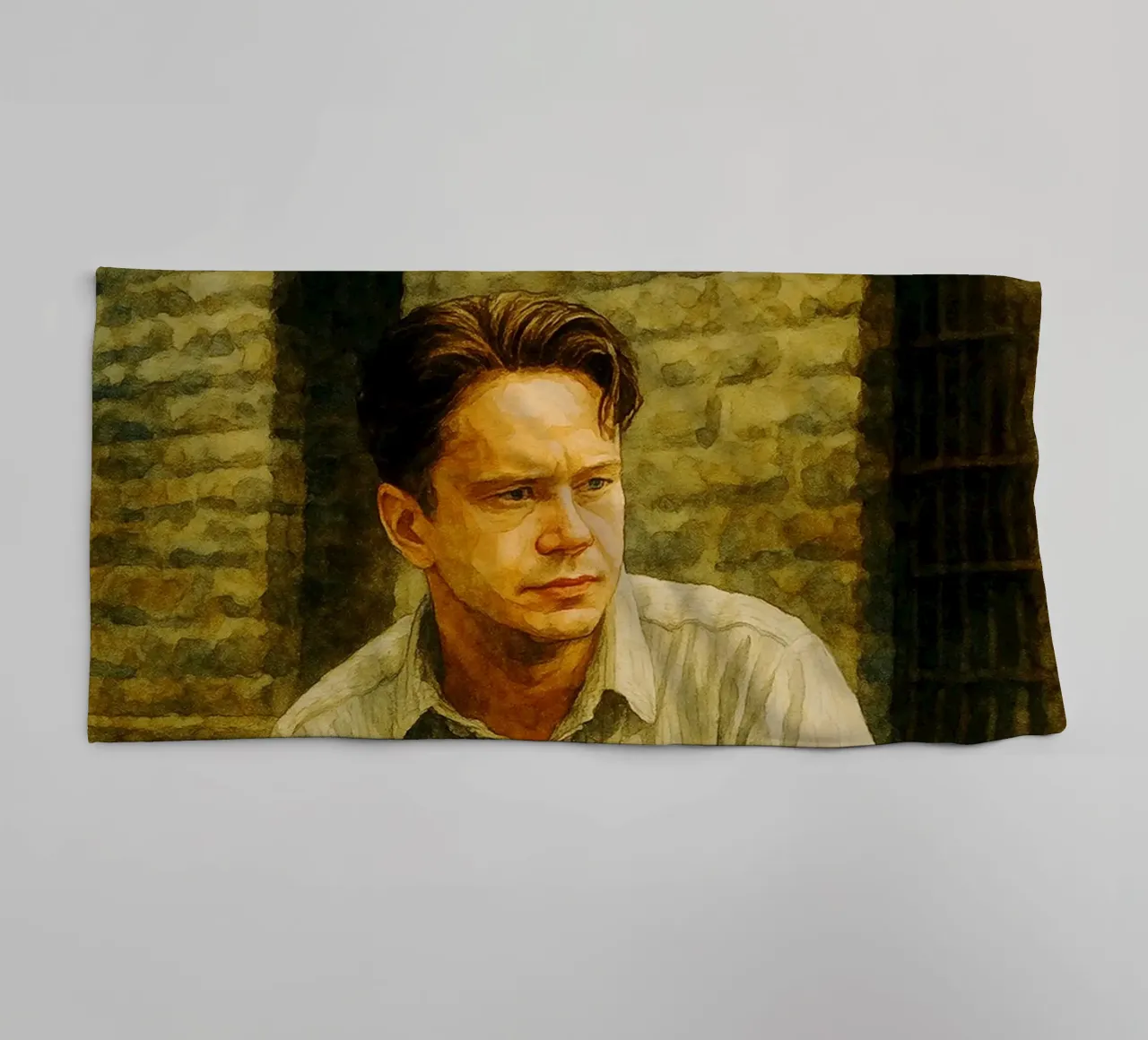 Andy Dufresne - Shawshank Redemption Gemälde Imagination Handtuch von MOKAIYA