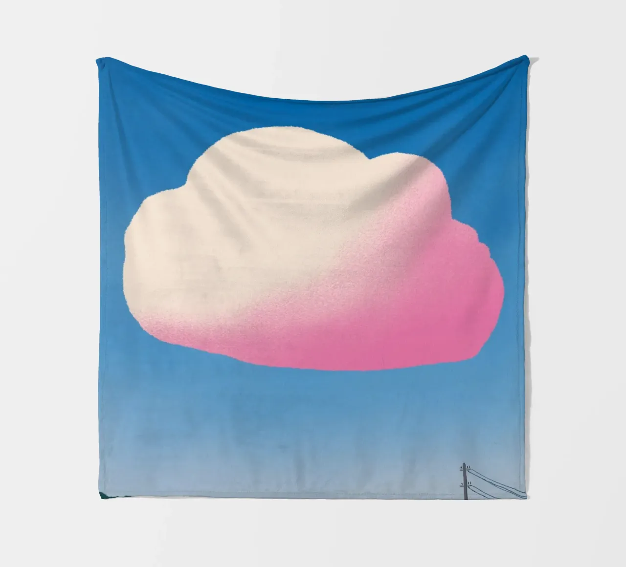 Pink gradient cloud fleecedeken van Little Dean
