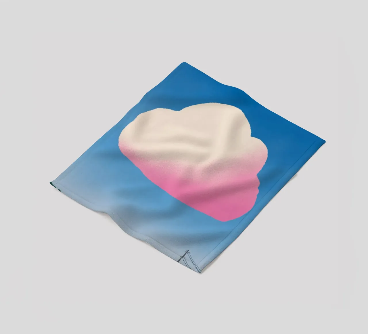 Pink gradient cloud fleecedeken van Little Dean