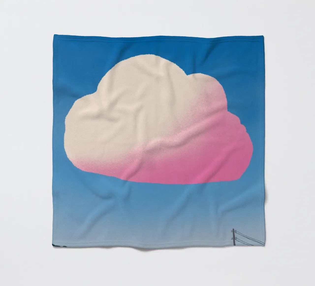 Pink gradient cloud fleecedeken van Little Dean
