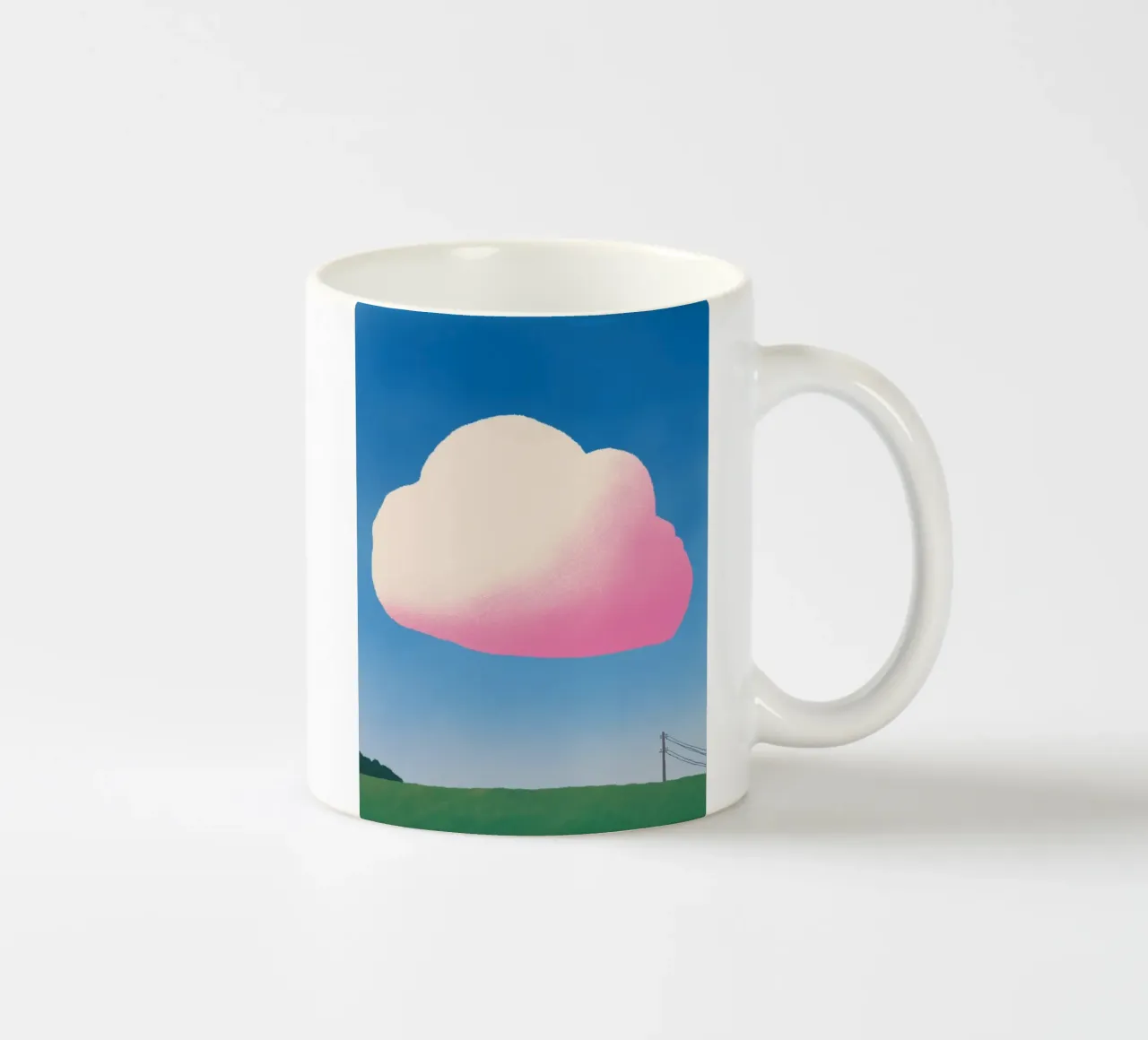 Pink gradient cloud ceramic mug by Little Dean