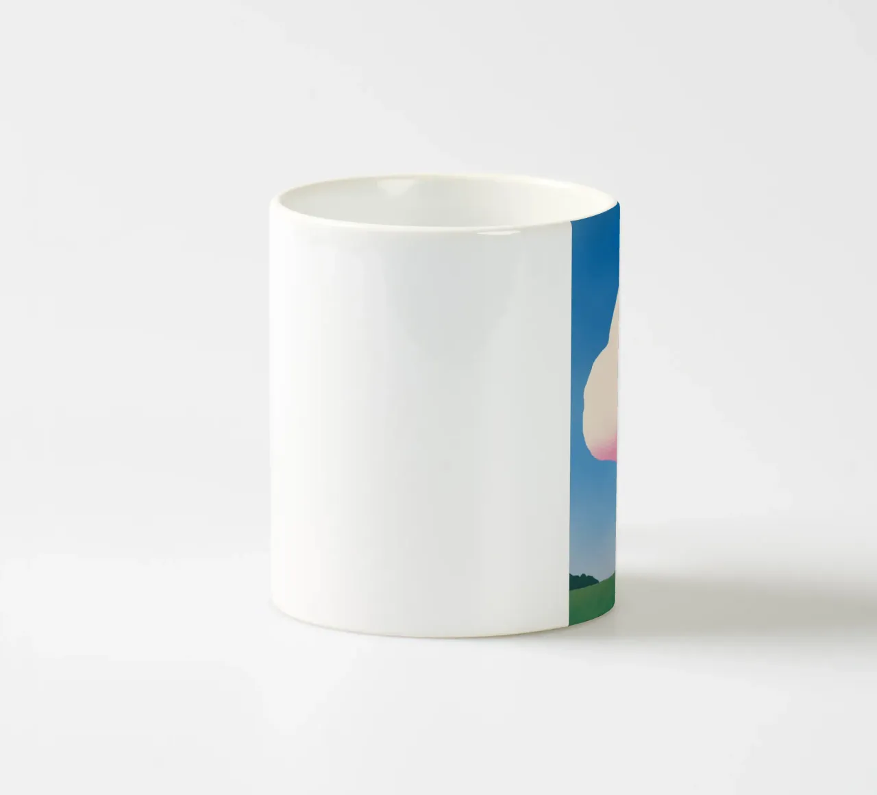 Pink gradient cloud ceramic mug by Little Dean