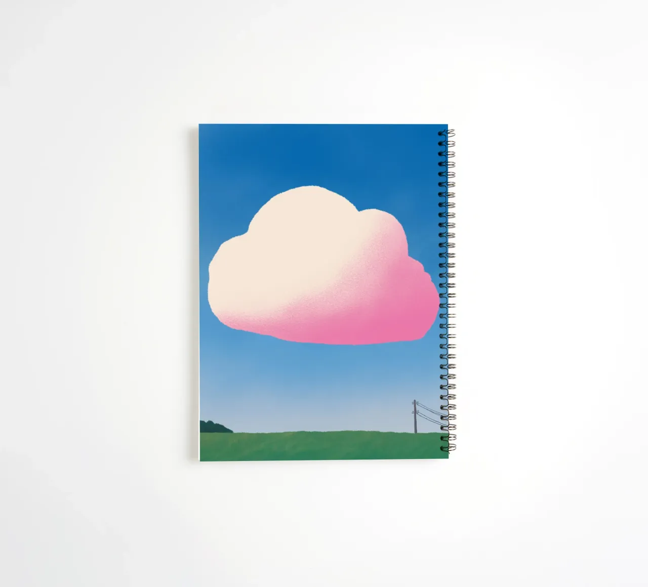 Pink gradient cloud spiral notebook by Little Dean