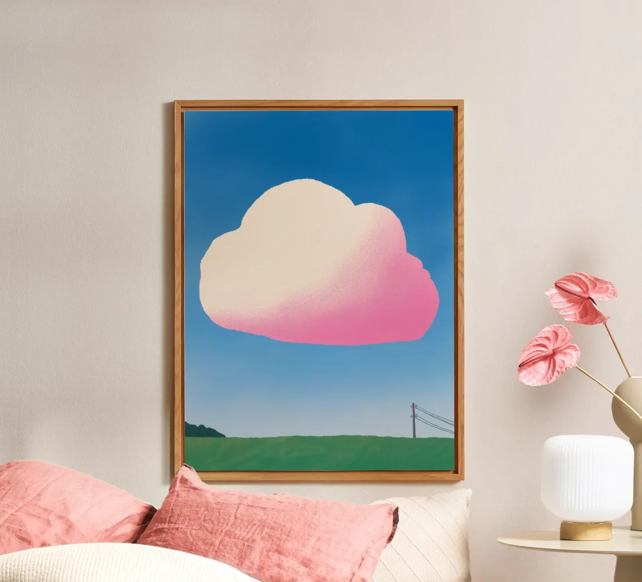 Pink gradient cloud alu-dibond by Little Dean