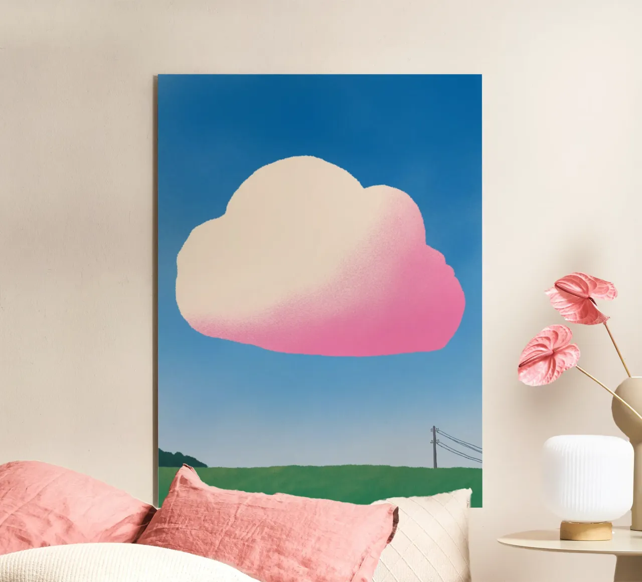 Pink gradient cloud alu-dibond by Little Dean