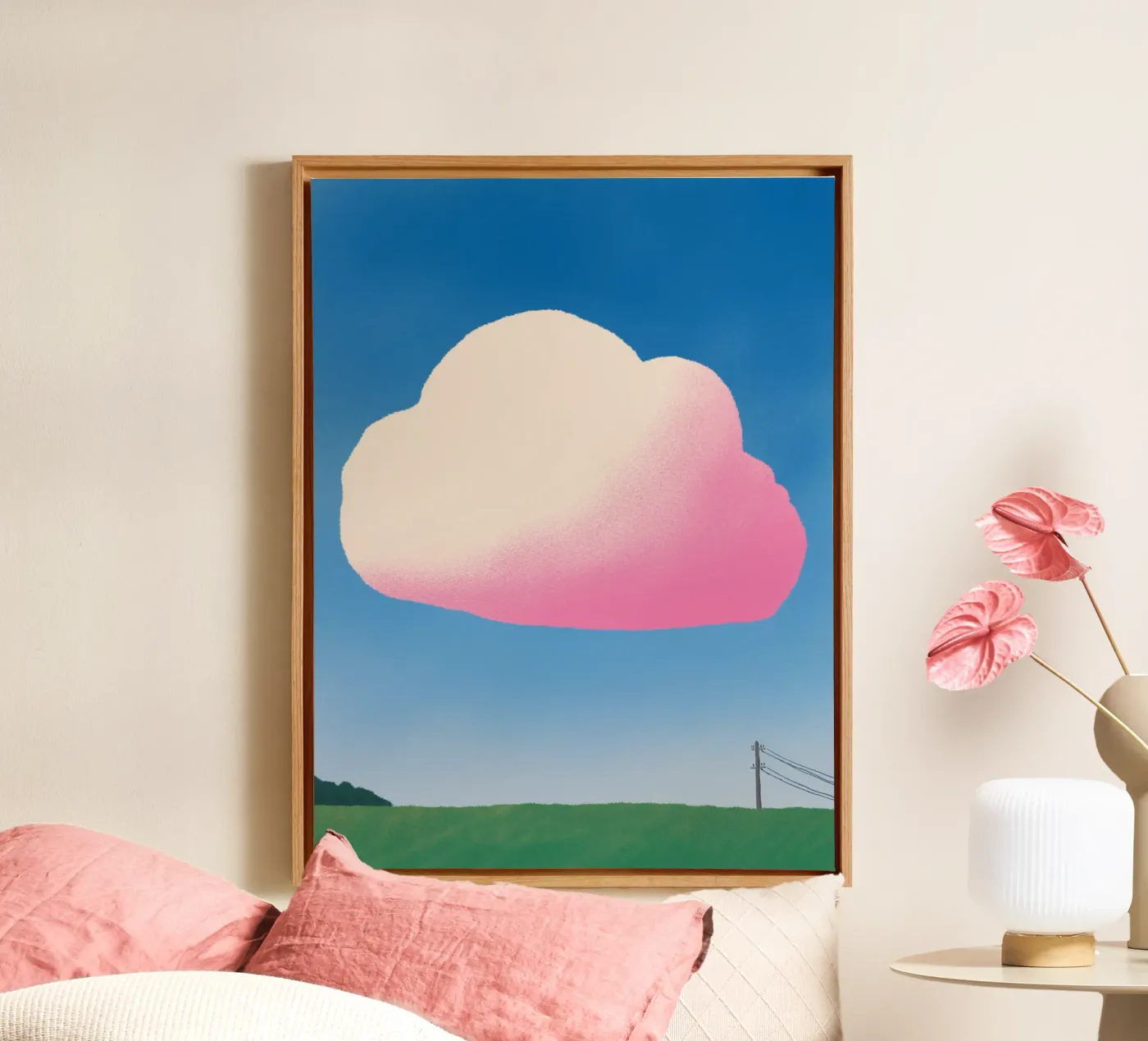 Pink gradient cloud tela da Little Dean