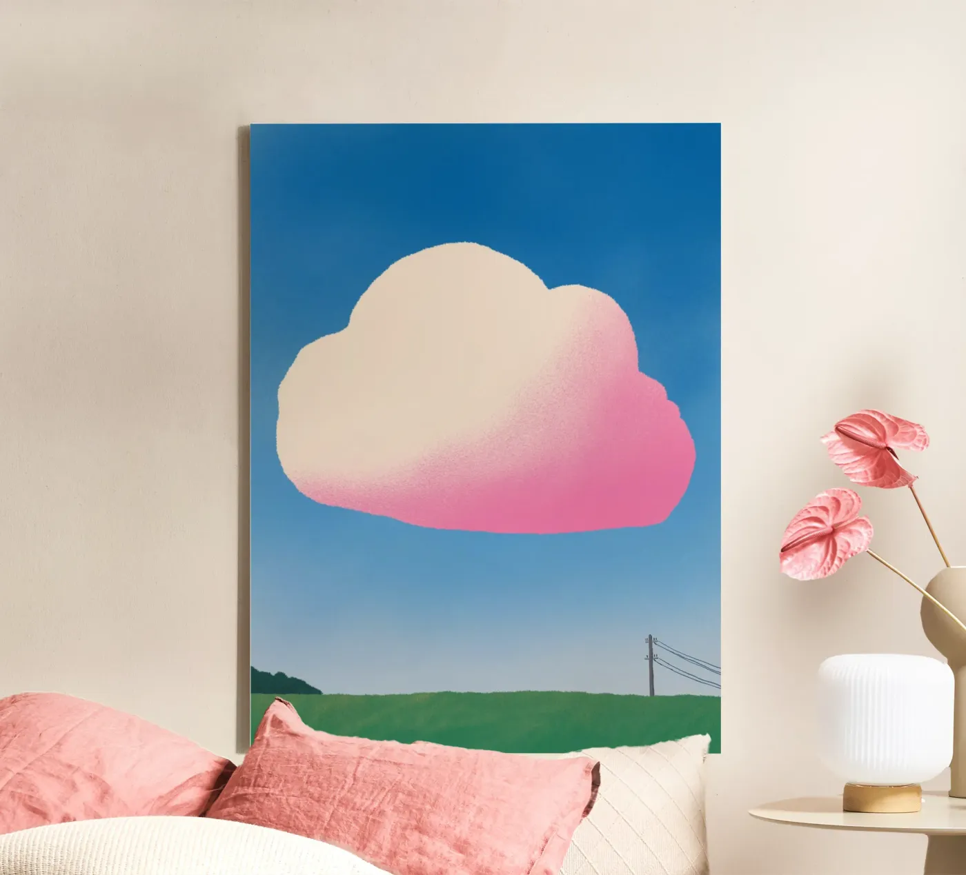 Pink gradient cloud tela da Little Dean