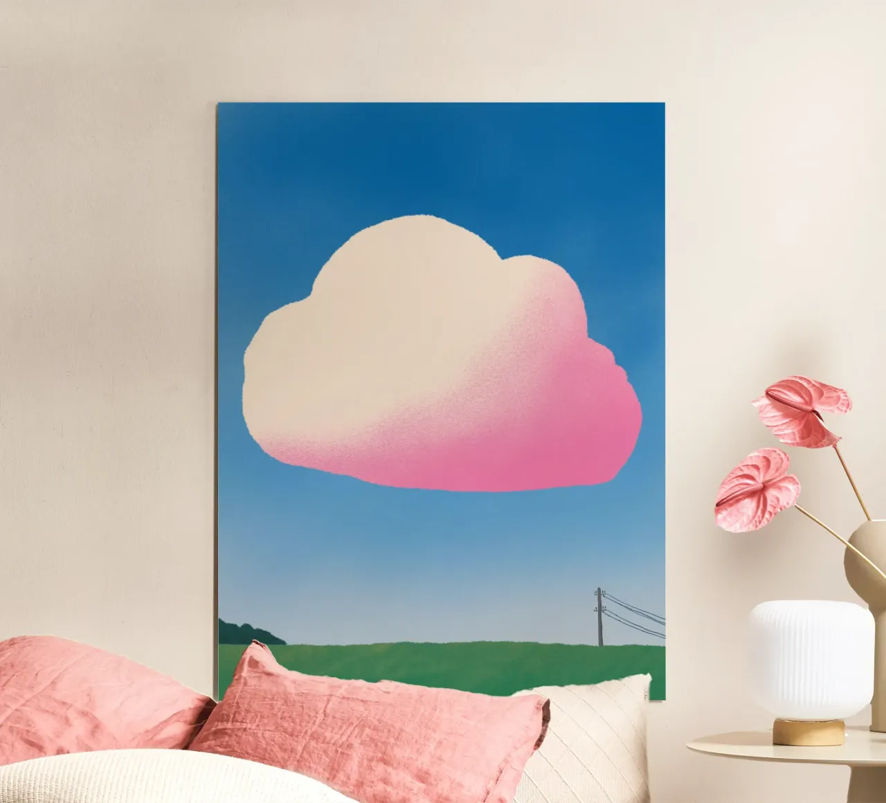 Pink gradient cloud poster by Little Dean