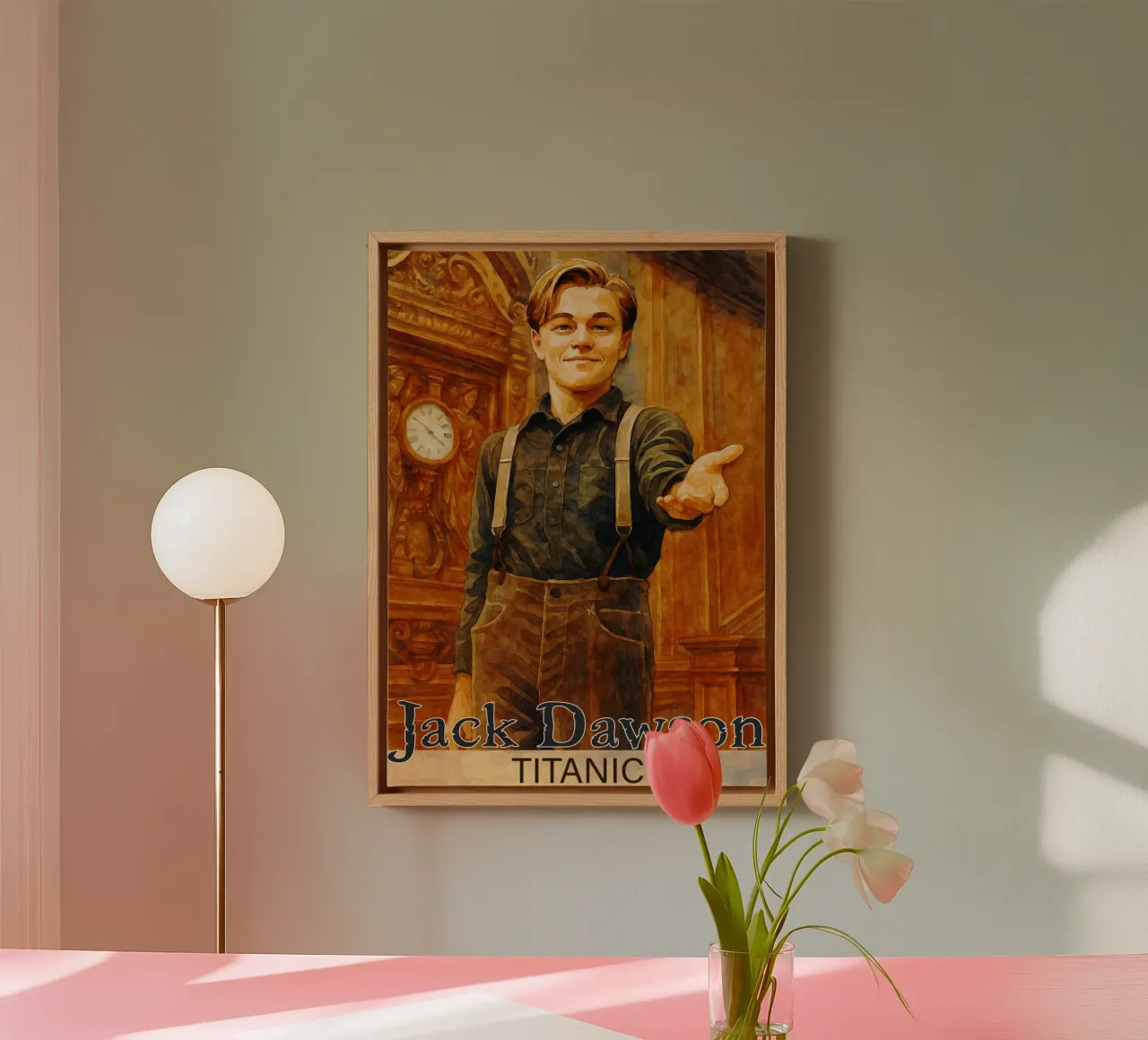 Jack Dawson - Titanic-schilderij die verbeelding hertekent canvas met Baklijst van MOKAIYA
