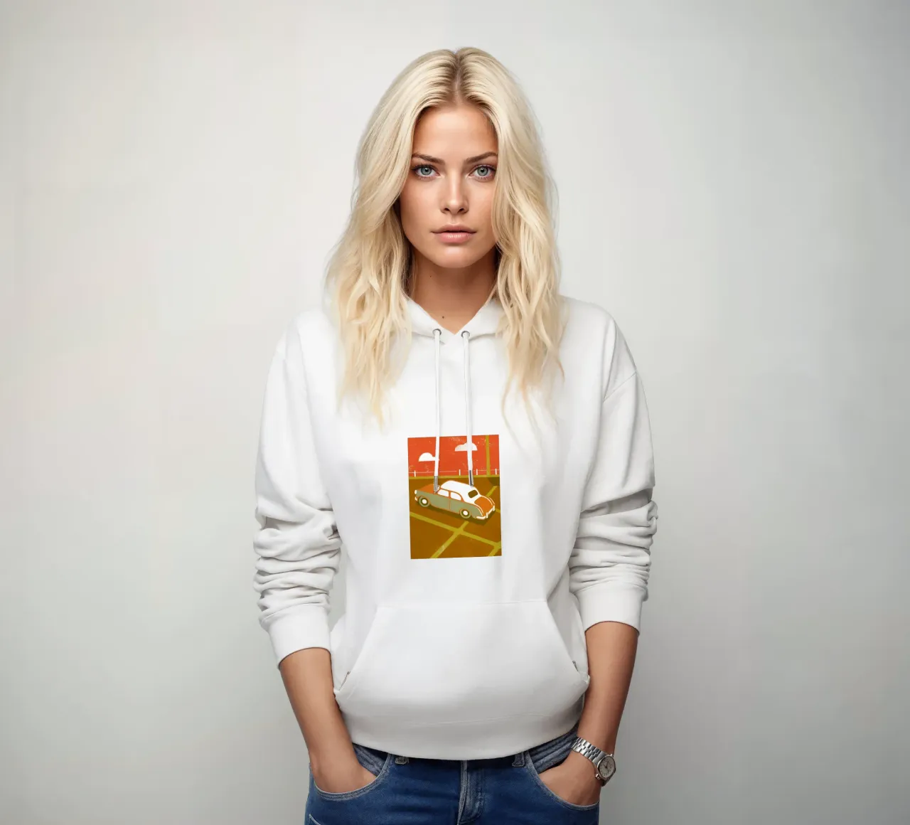 Auto d'epoca Pop Retro felpa con cappuccio da THE LATEST SHOP