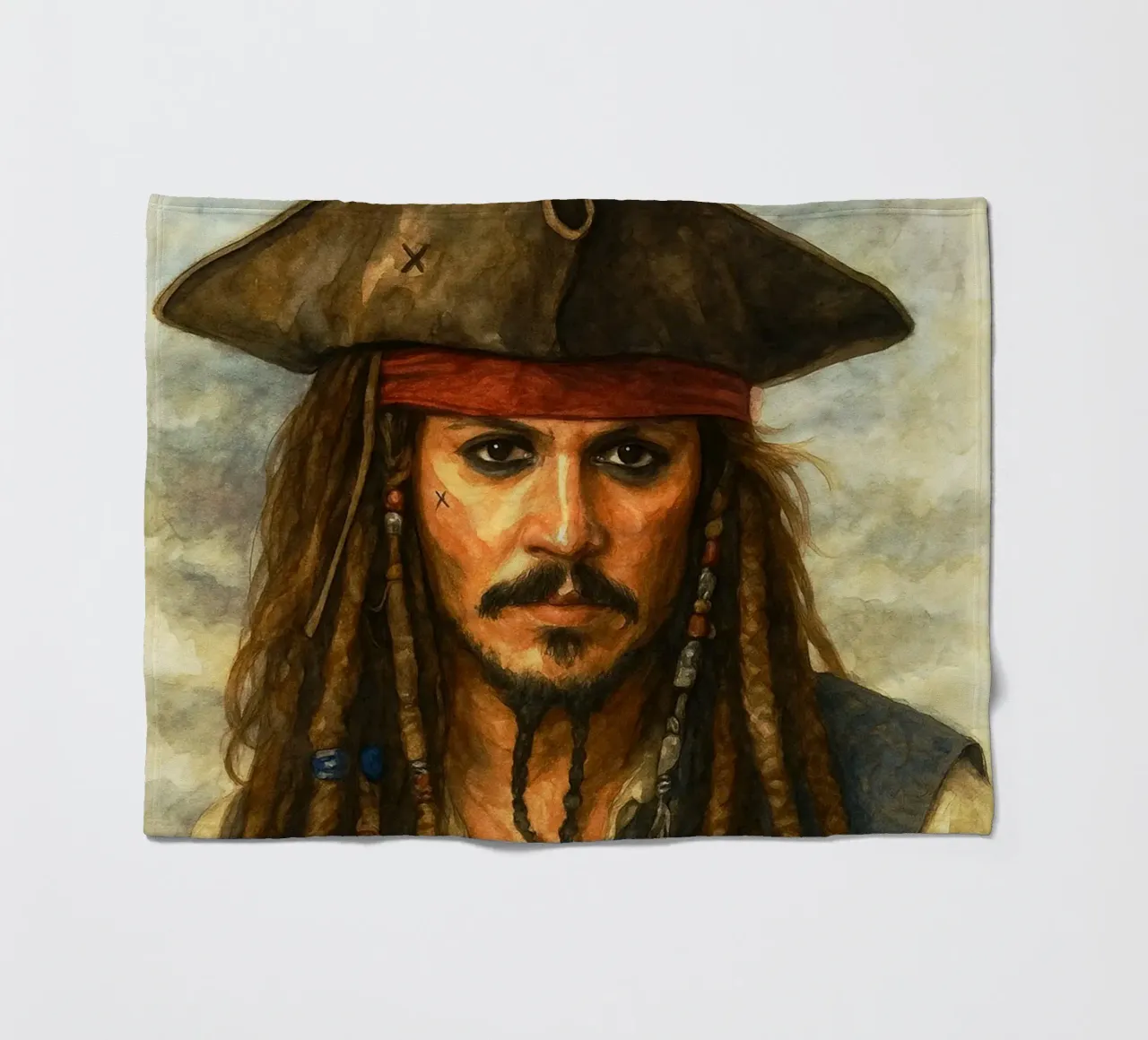 Jack Sparrow Repainting Imagination Redrawing fleece blanket by MOKAIYA