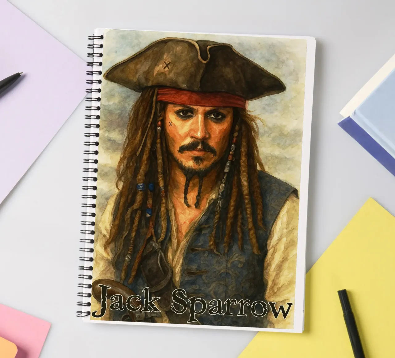 Jack Sparrow Repainting Imagination Redrawing spiral notebook by MOKAIYA