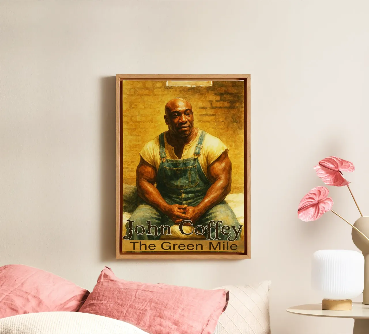 John Coffey - The Green Mile Painting Redrawing Imagination canvas with Floater frame by MOKAIYA