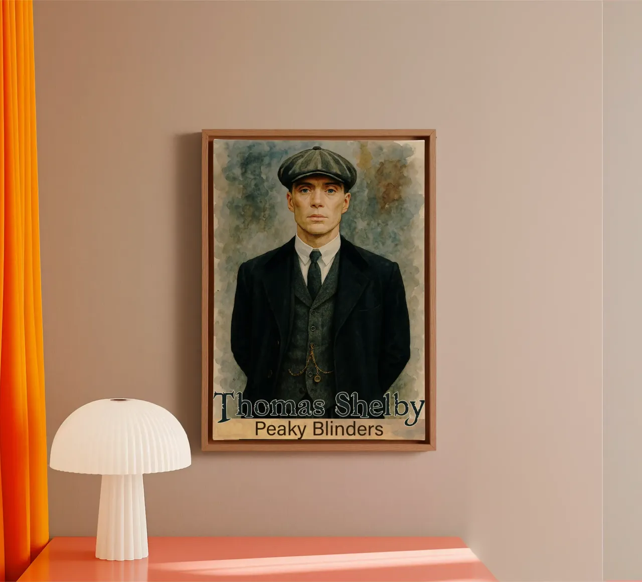 Thomas Shelby - Peaky Blinders Schilderij die de verbeelding hertekent canvas met Baklijst van MOKAIYA