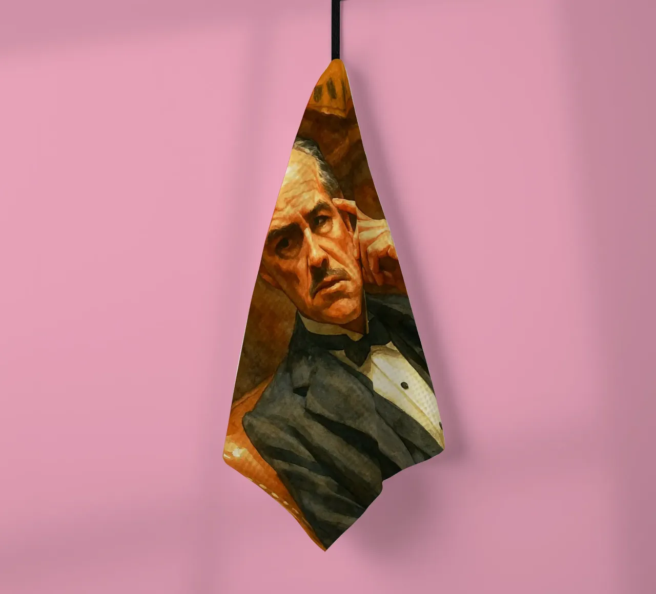 Vito Corleone - Le Parrain Peinture Redessinant l'Imagination torchon de MOKAIYA