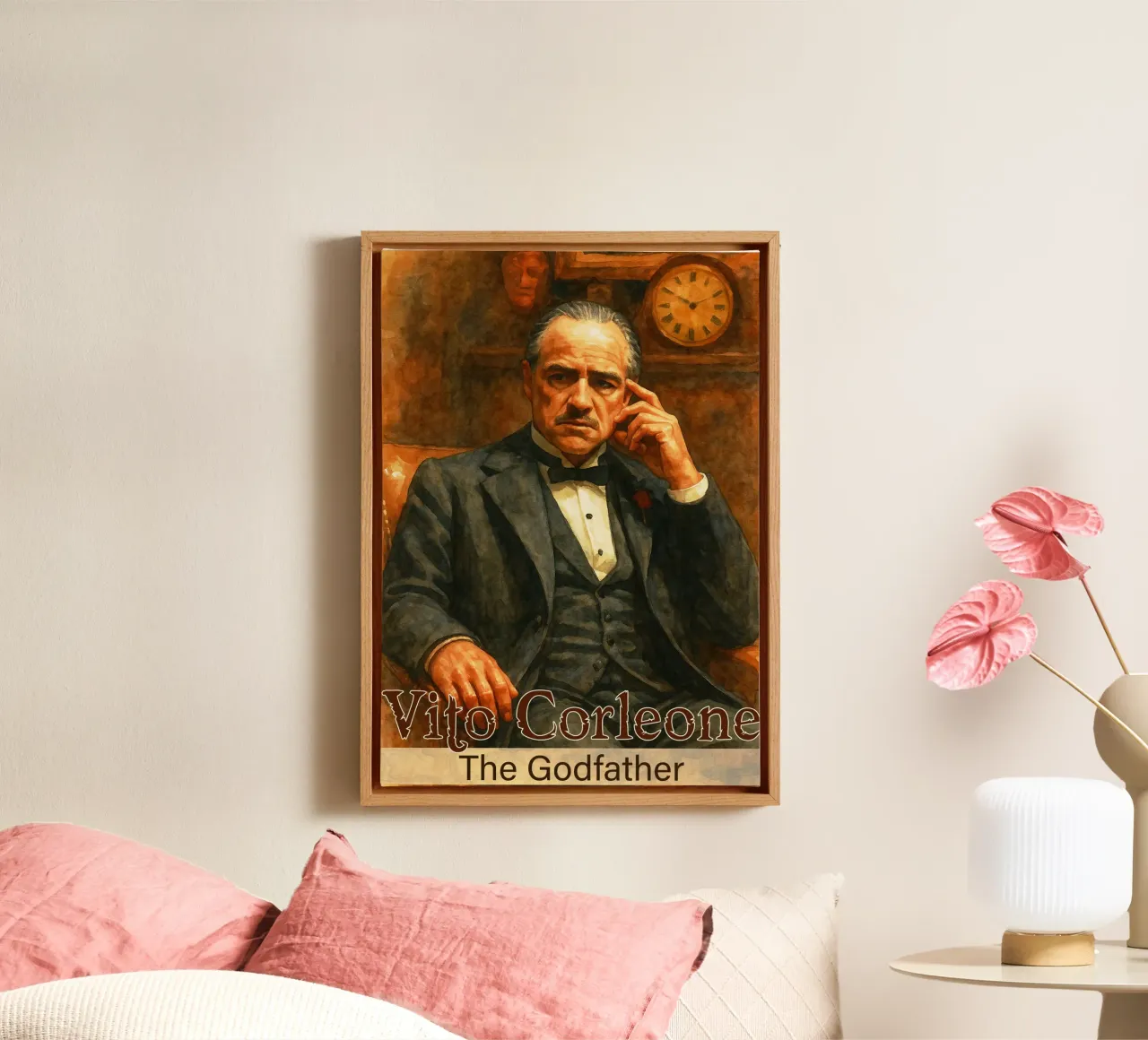 Vito Corleone - Il dipinto del Padrino Ridisegnare l'immaginazione tela con Cornice a cassetta da MOKAIYA