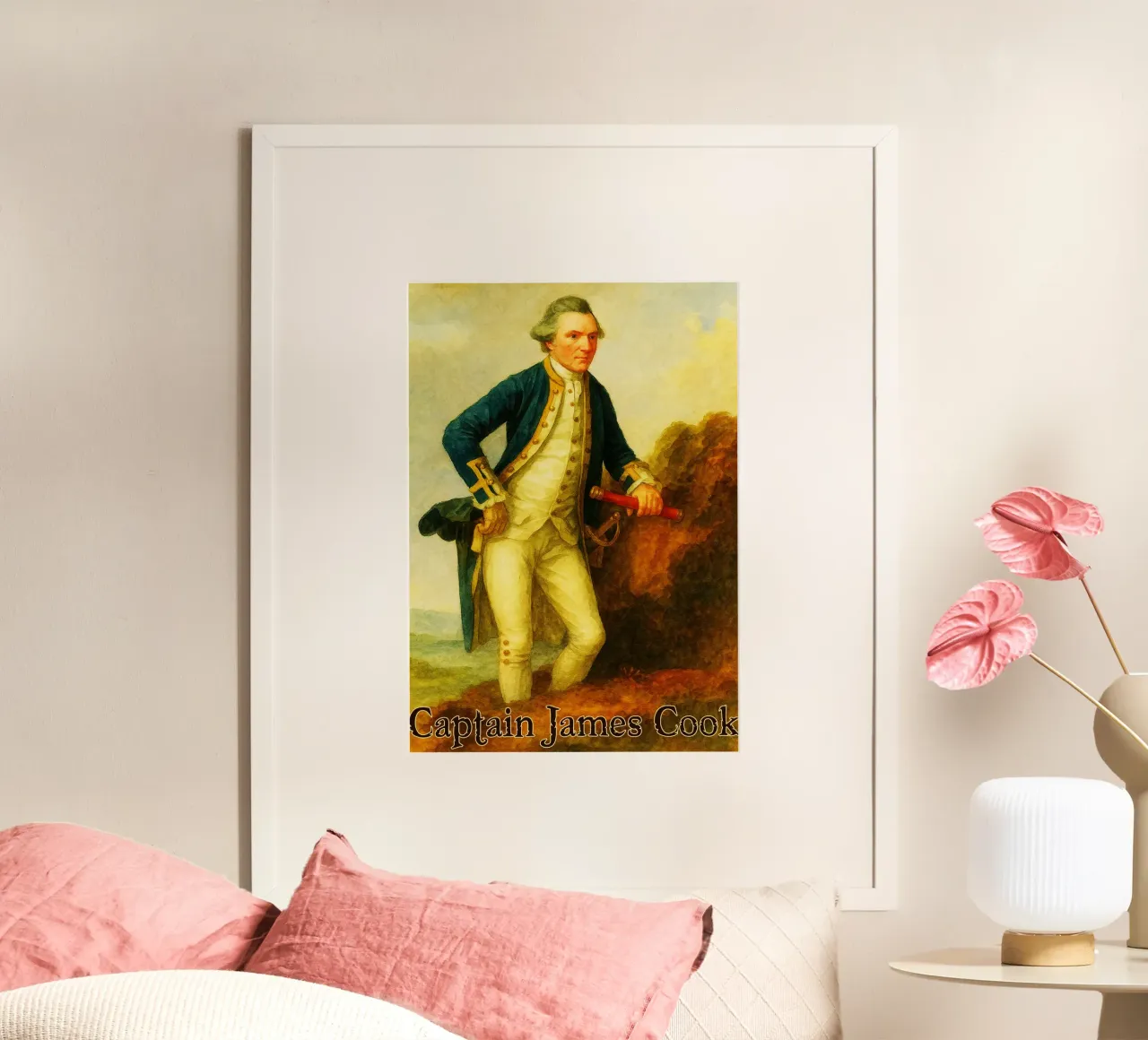 Il Capitano James Cook Riparare l'immaginazione Ridisegnare poster con telaio in plastica da MOKAIYA