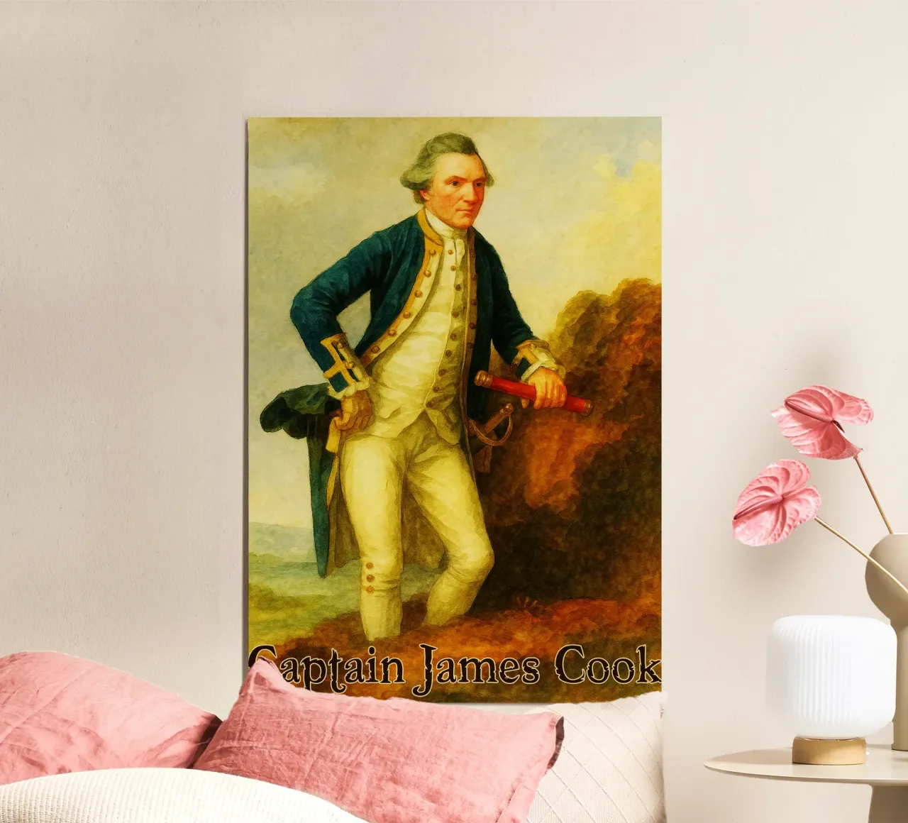 Il Capitano James Cook Riparare l'immaginazione Ridisegnare poster con telaio in plastica da MOKAIYA
