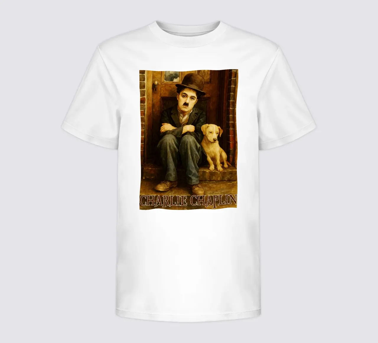 Charlie Chaplin Riparare l'immaginazione Ridisegnare t-shirt bambini da MOKAIYA
