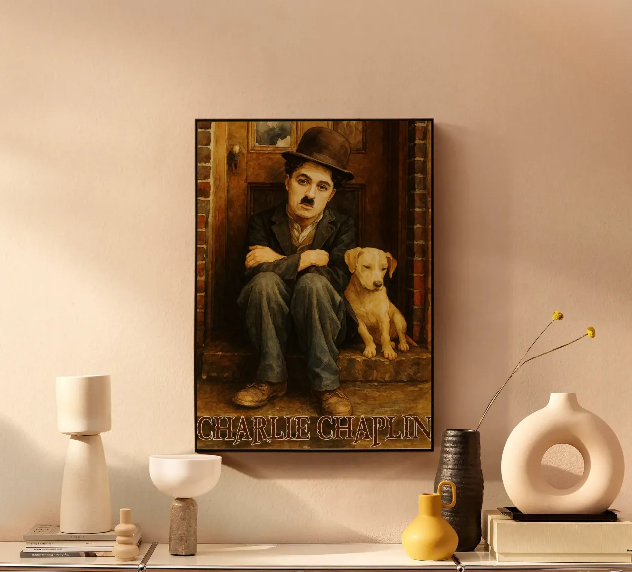 Charlie Chaplin Riparare l'immaginazione Ridisegnare alluminio dibond da MOKAIYA