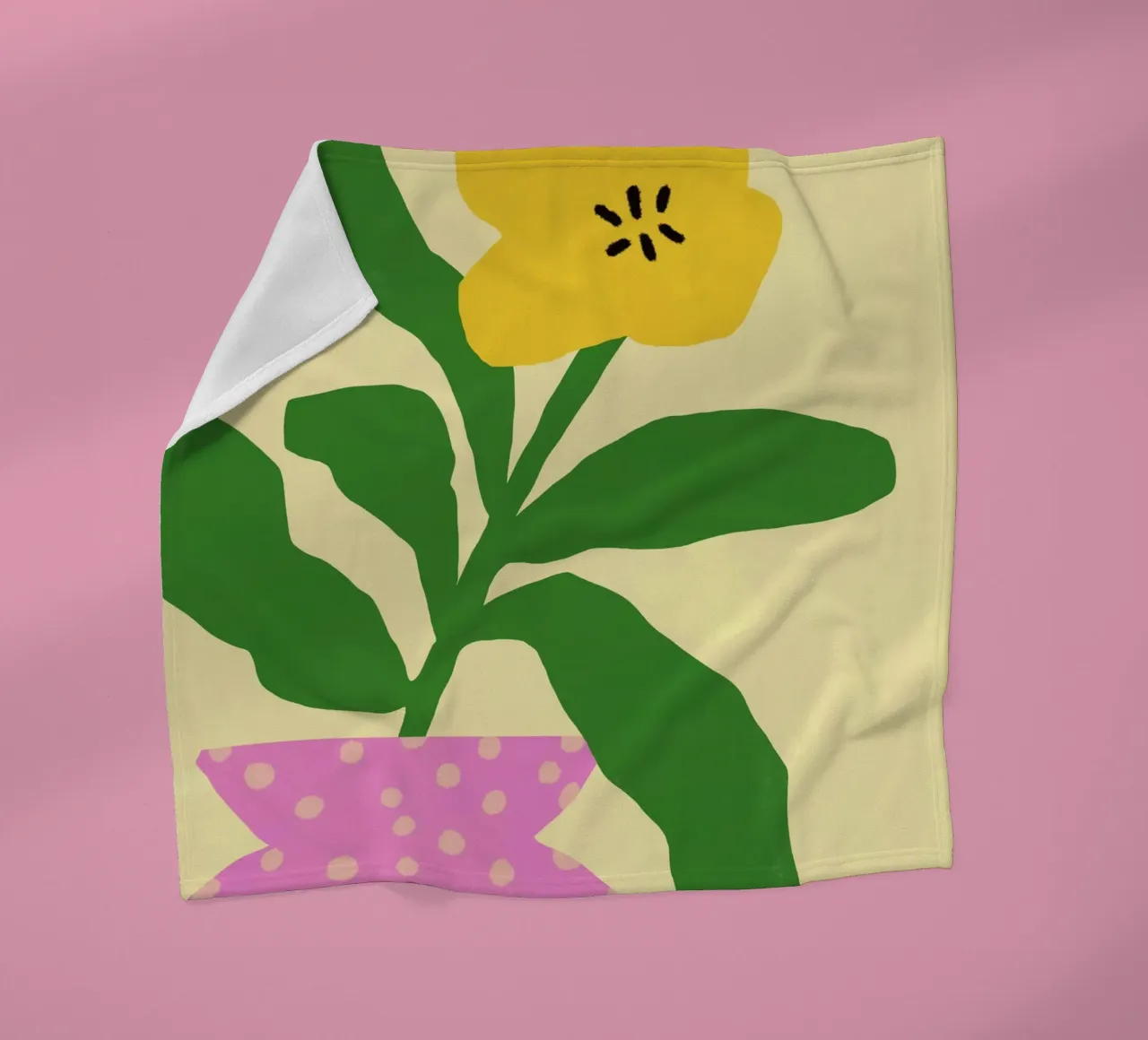 Vaso rosa a pois coperta in pile da Little Dean