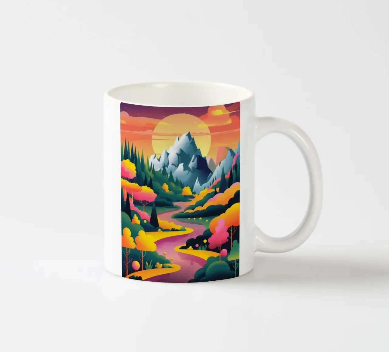 Majestic Sunset Symphony ceramic mug by Fine Sanctuary