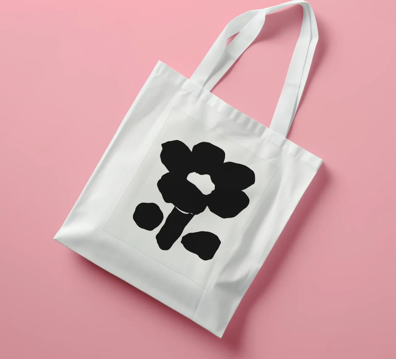 Bold silhouette flower tote bag by Little Dean