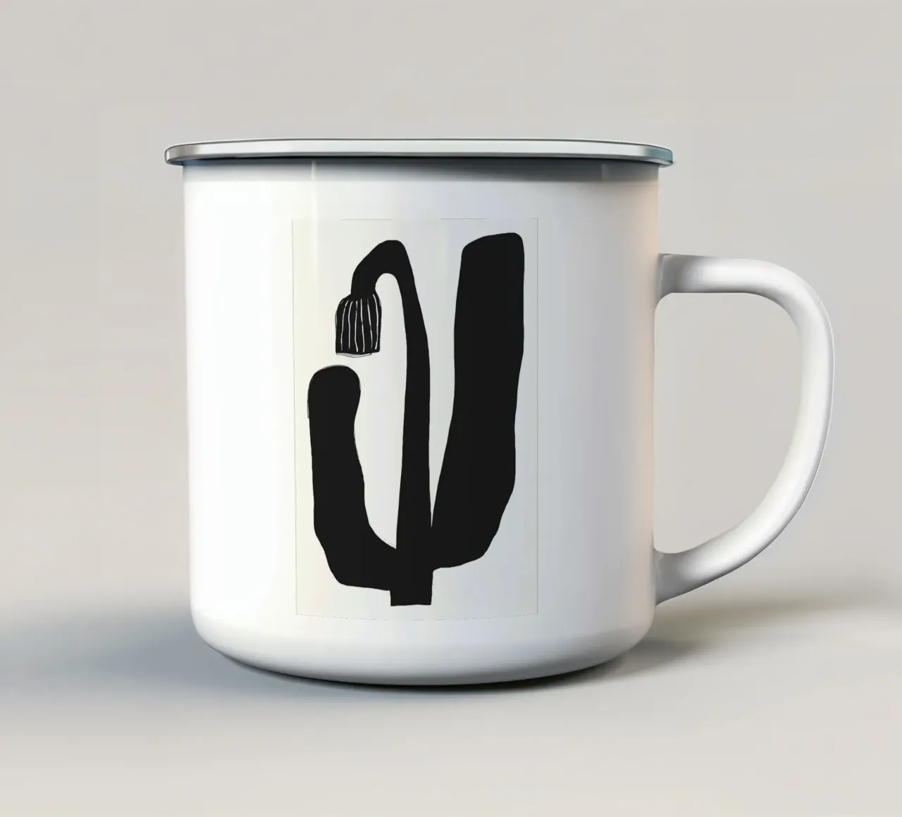 Minimalismo fiore d'inchiostro tazza in smalto da Little Dean