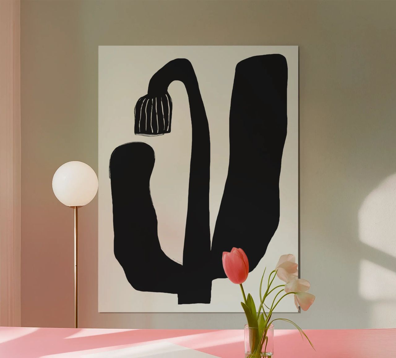 Minimalisme encre fleur poster de Little Dean