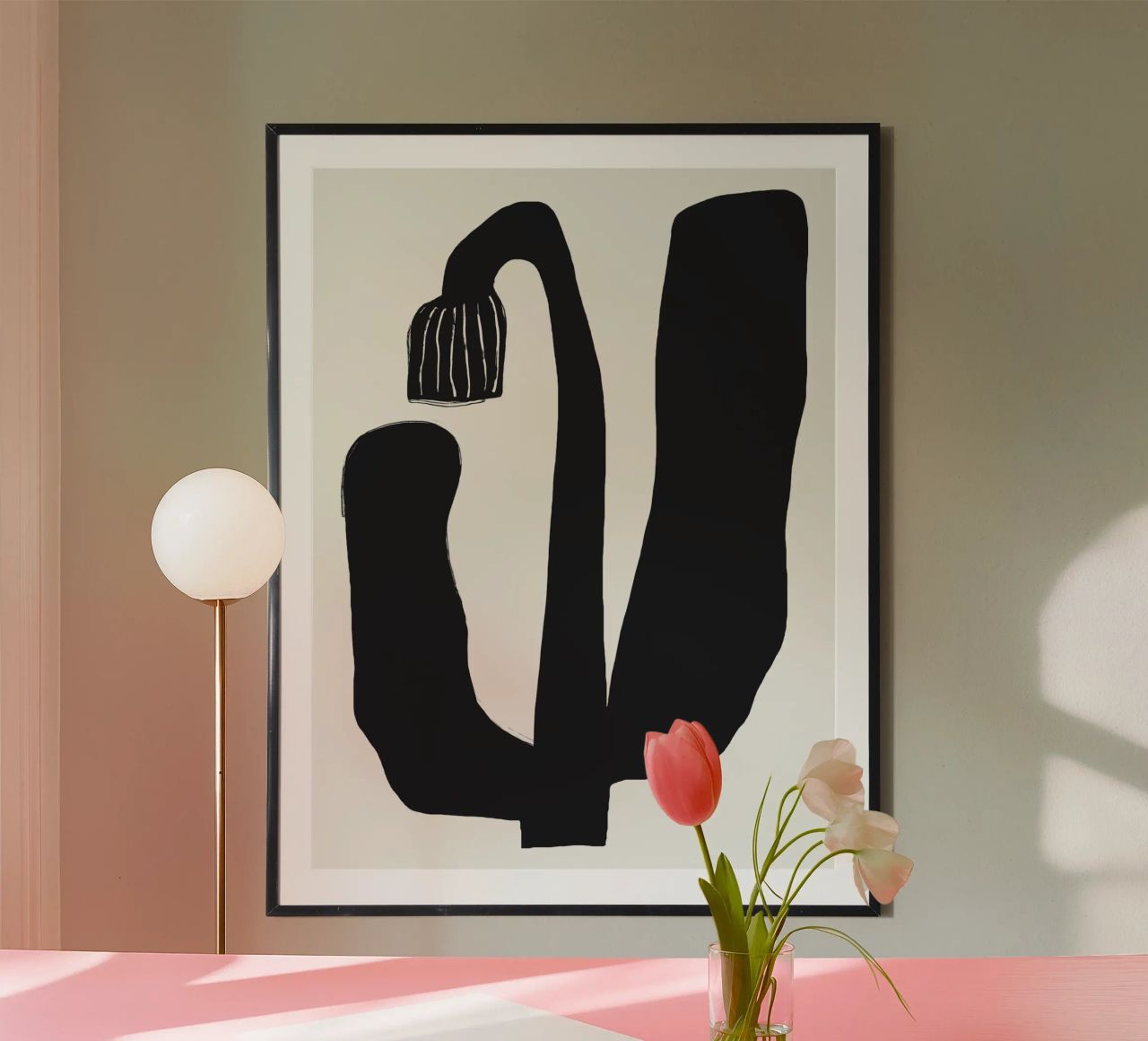Minimalisme encre fleur poster de Little Dean