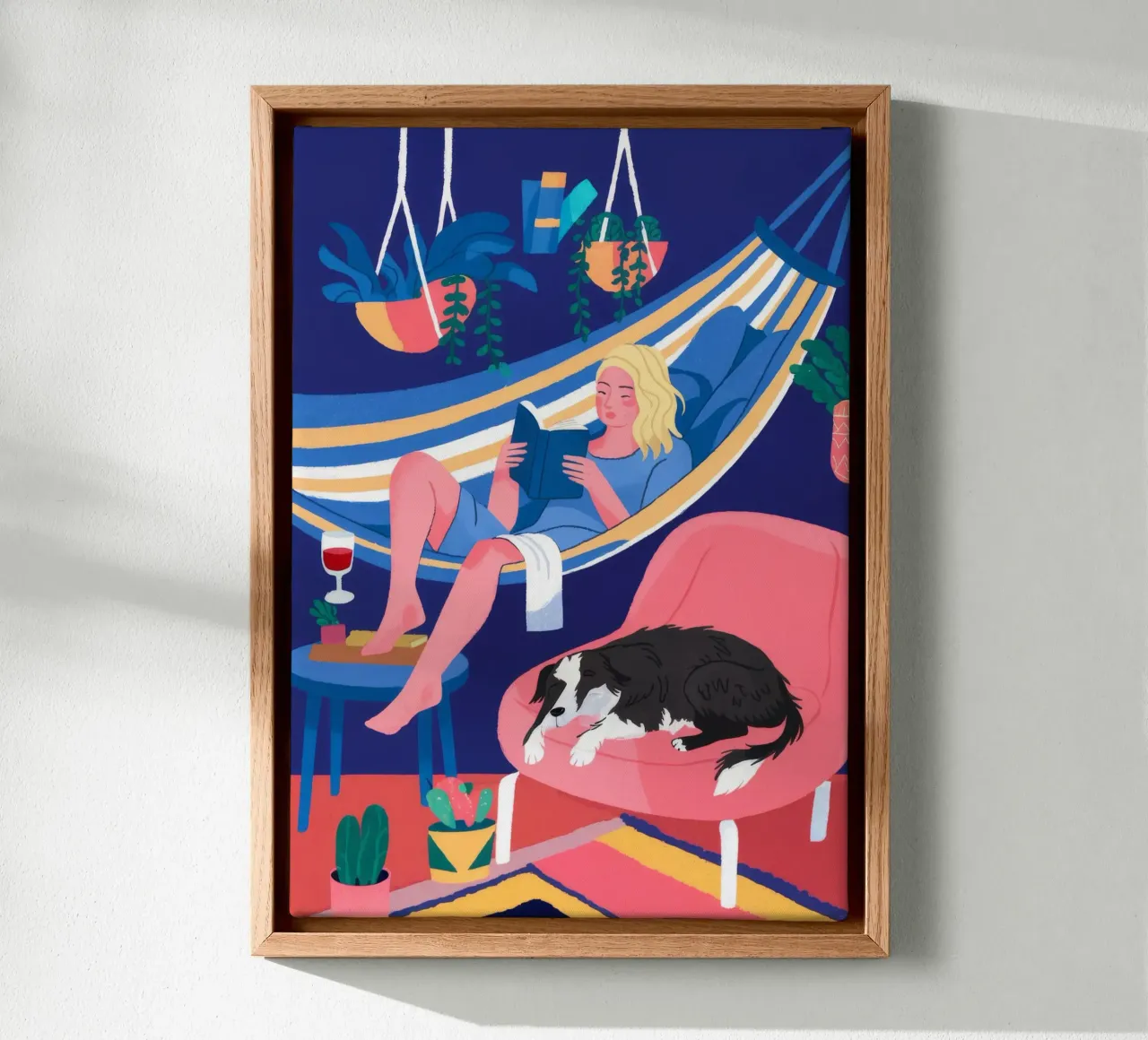 Hammock Dream Harmony canvas with Floater frame by Fine Sanctuary
