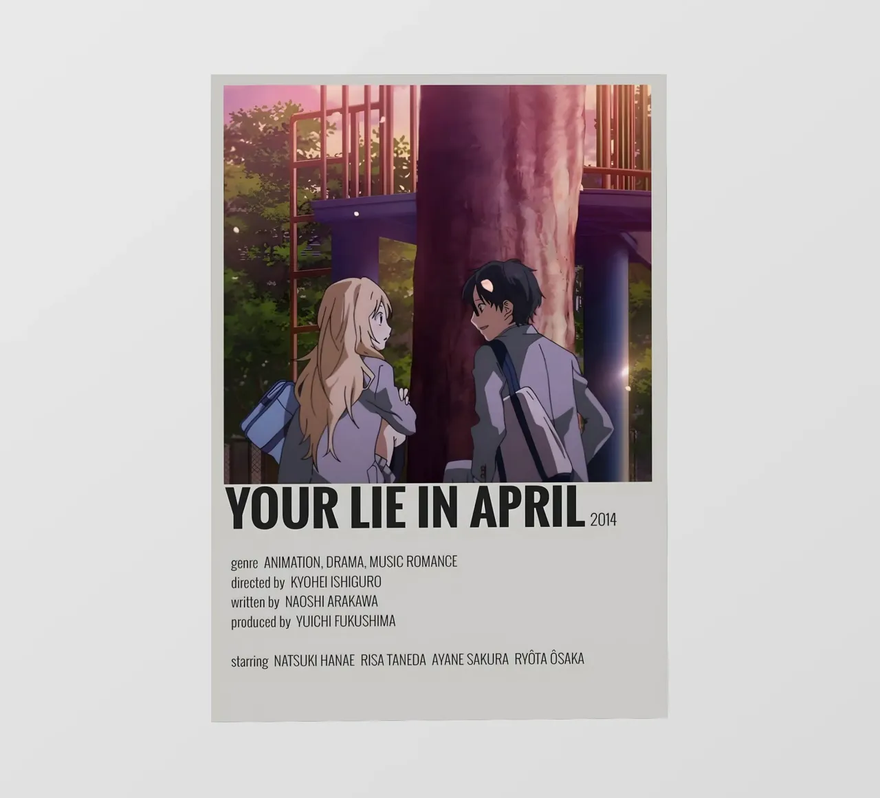 YOUR LIE IN APRIL 2014 pellicola backlit da Totoya