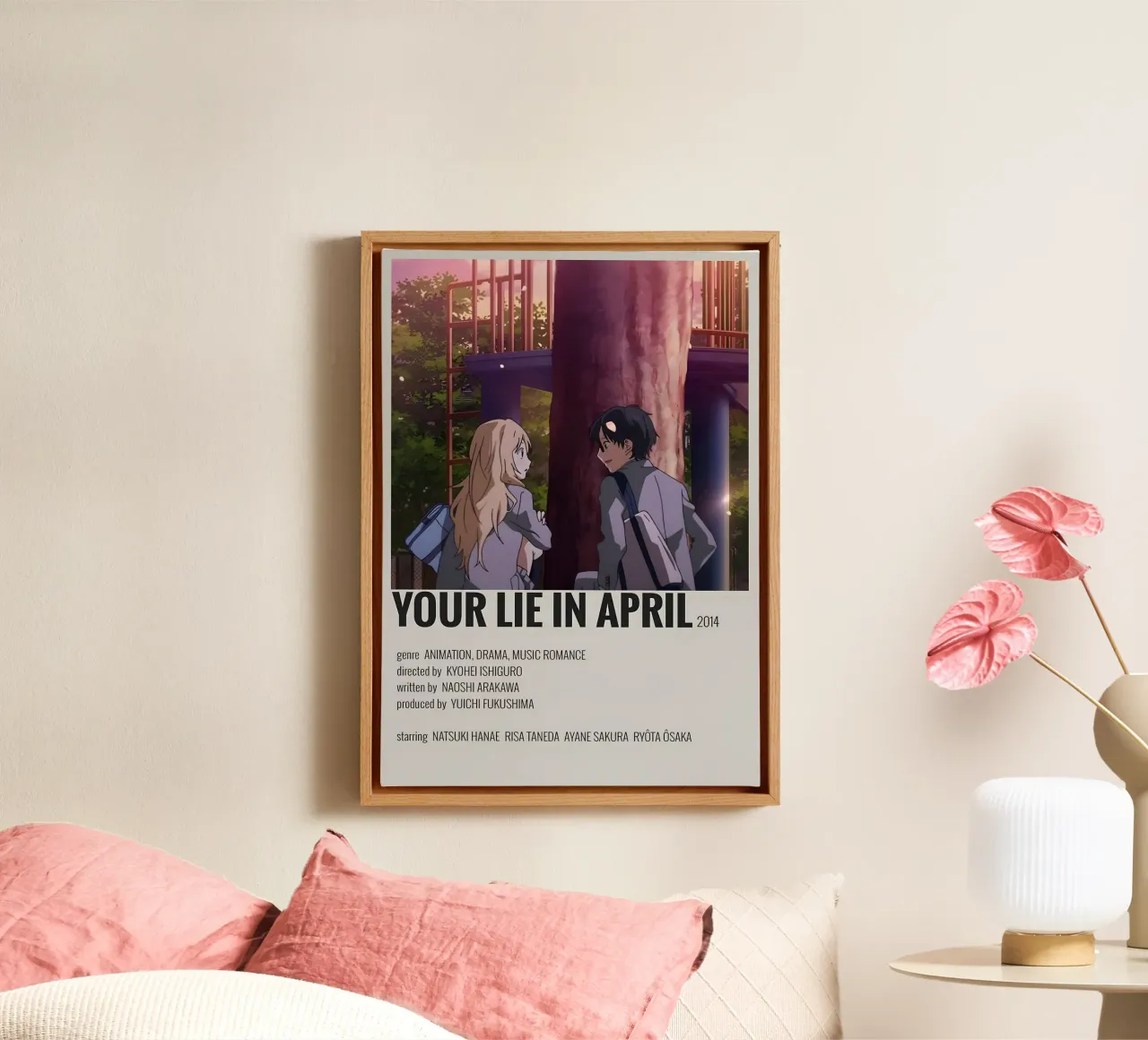 YOUR LIE IN APRIL 2014 tela con Cornice a cassetta da Totoya